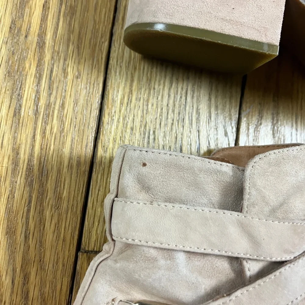 Jeffrey Campbell Free People Suede Ankle Boots Pink Buckle Pointed Toe Size‎ 7